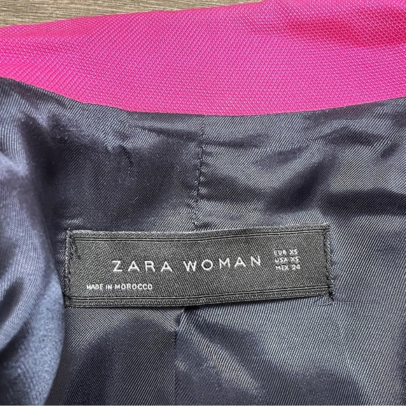 Zara Vibrant Pink Double-Breasted Blazer Size XS - Picture 2 of 5